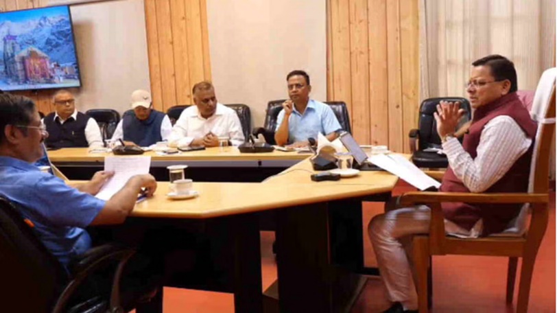 cm dhami in meeting