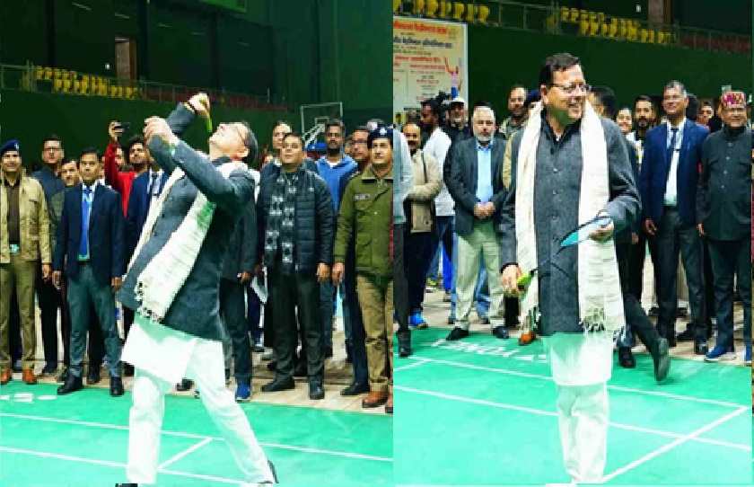CM Dhami bedminton