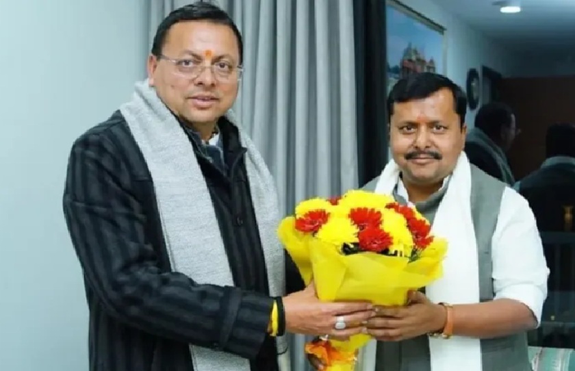 CM Dhami with Nitin Nabin